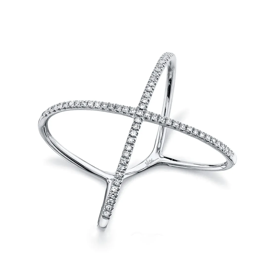 0.18ctw Diamond "X" Ring