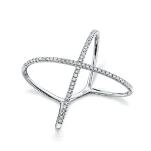 0.18ctw Diamond "X" Ring
