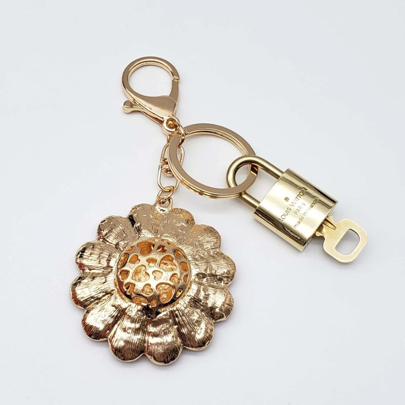 100% Auth Louis Vuitton Lock & Key with unbranded Bagcharm, Keycharm, Keychain