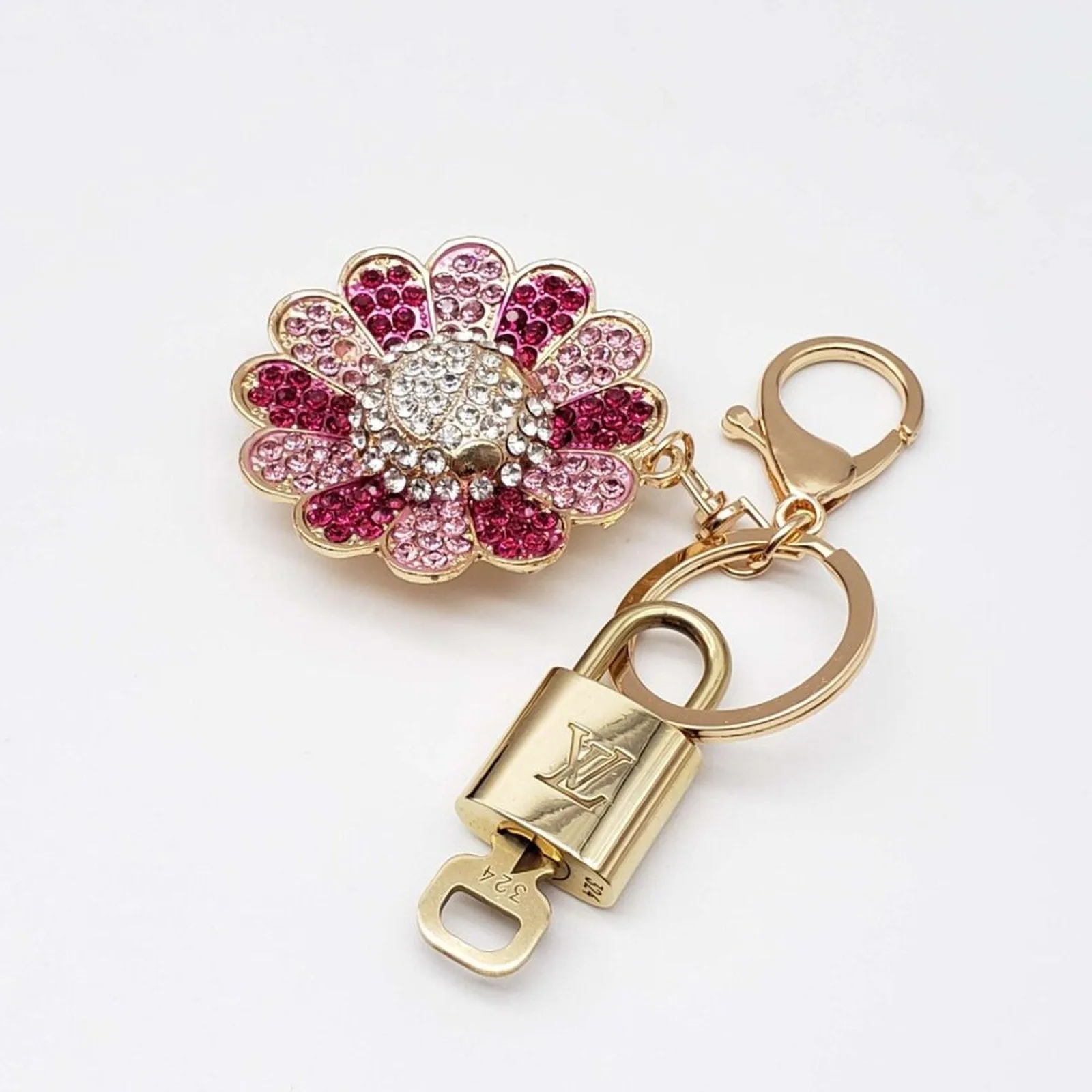 100% Auth Louis Vuitton Lock & Key with unbranded Bagcharm, Keycharm, Keychain