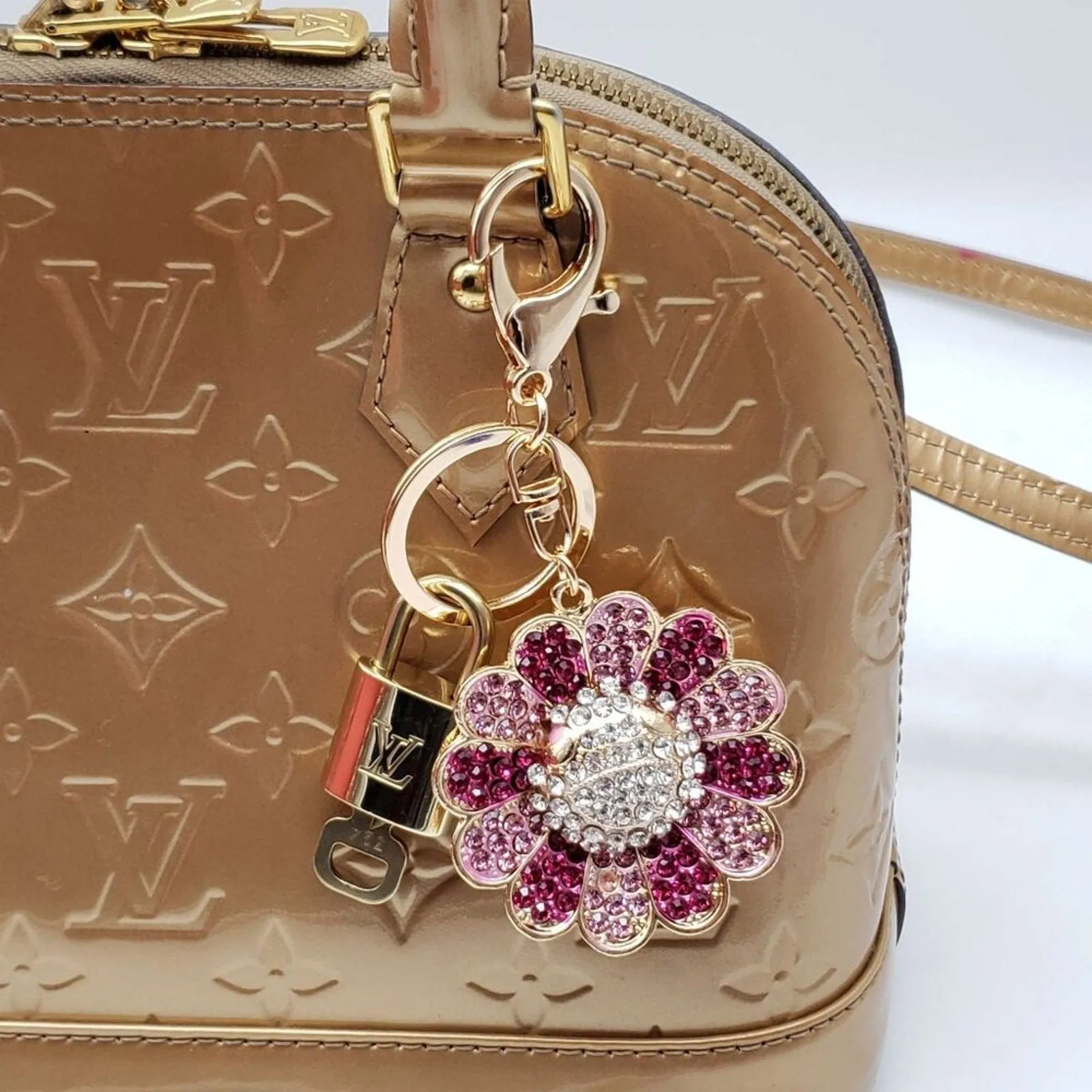 100% Auth Louis Vuitton Lock & Key with unbranded Bagcharm, Keycharm, Keychain