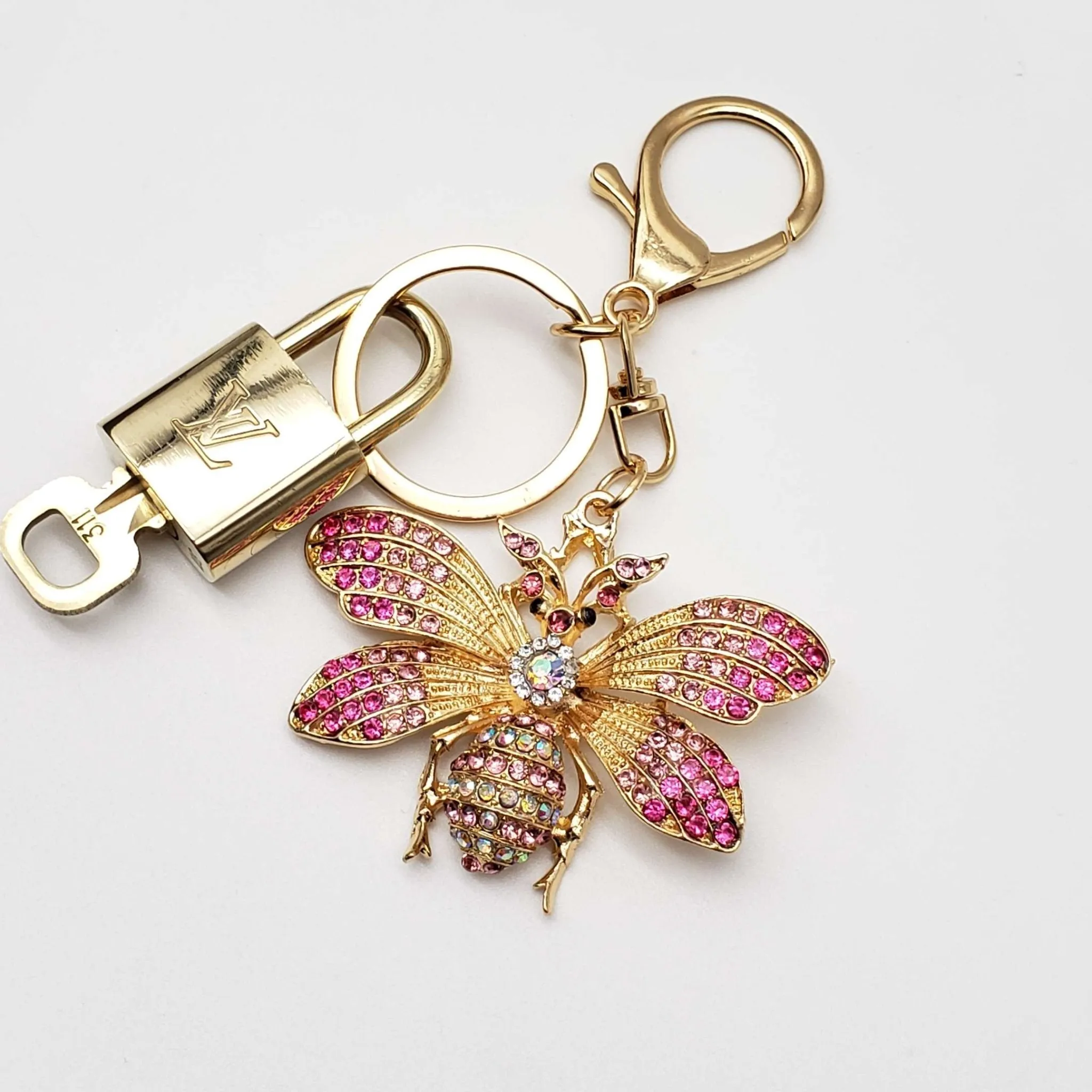 100% Authentic Louis Vuitton Lock and Key with Unbranded Keychain, Keycharm, Bagcharm