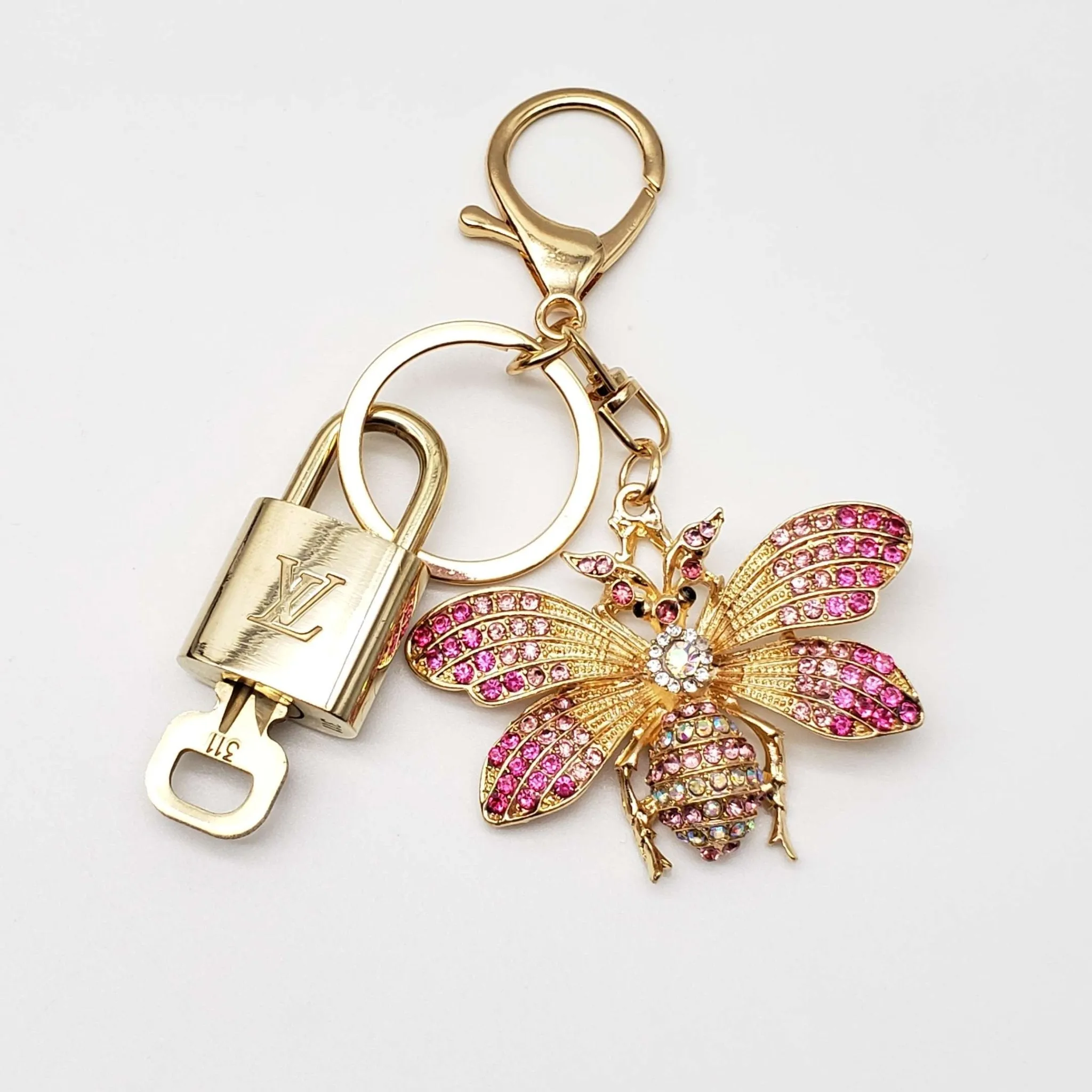 100% Authentic Louis Vuitton Lock and Key with Unbranded Keychain, Keycharm, Bagcharm