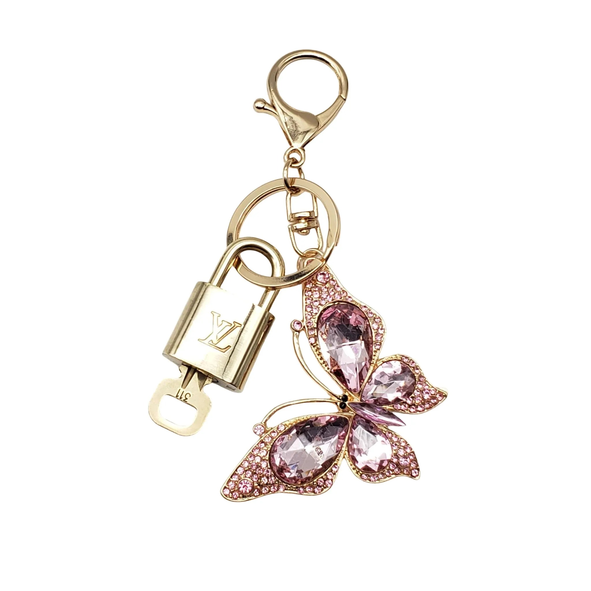 100% Authentic Louis Vuitton Lock and Key with Unbranded Keychain, Keycharm, Bagcharm