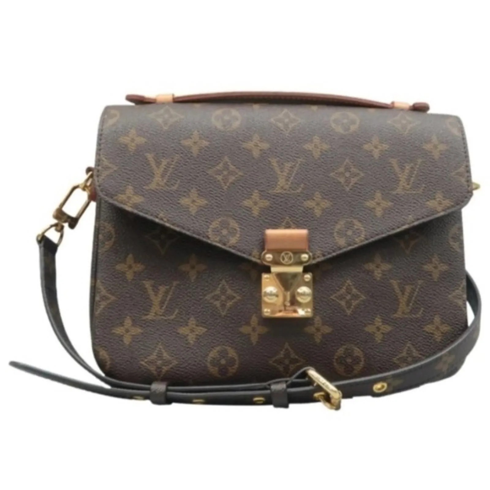 100% Authentic Louis Vuitton Metis Brown Monogram Canvas Satchel Bag