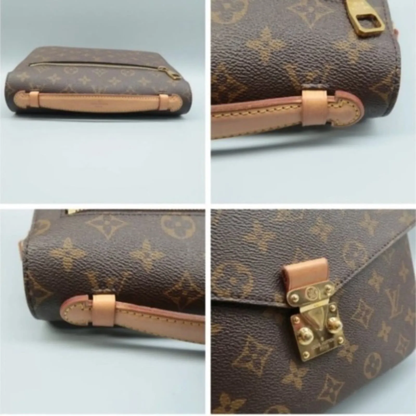 100% Authentic Louis Vuitton Metis Brown Monogram Canvas Satchel Bag