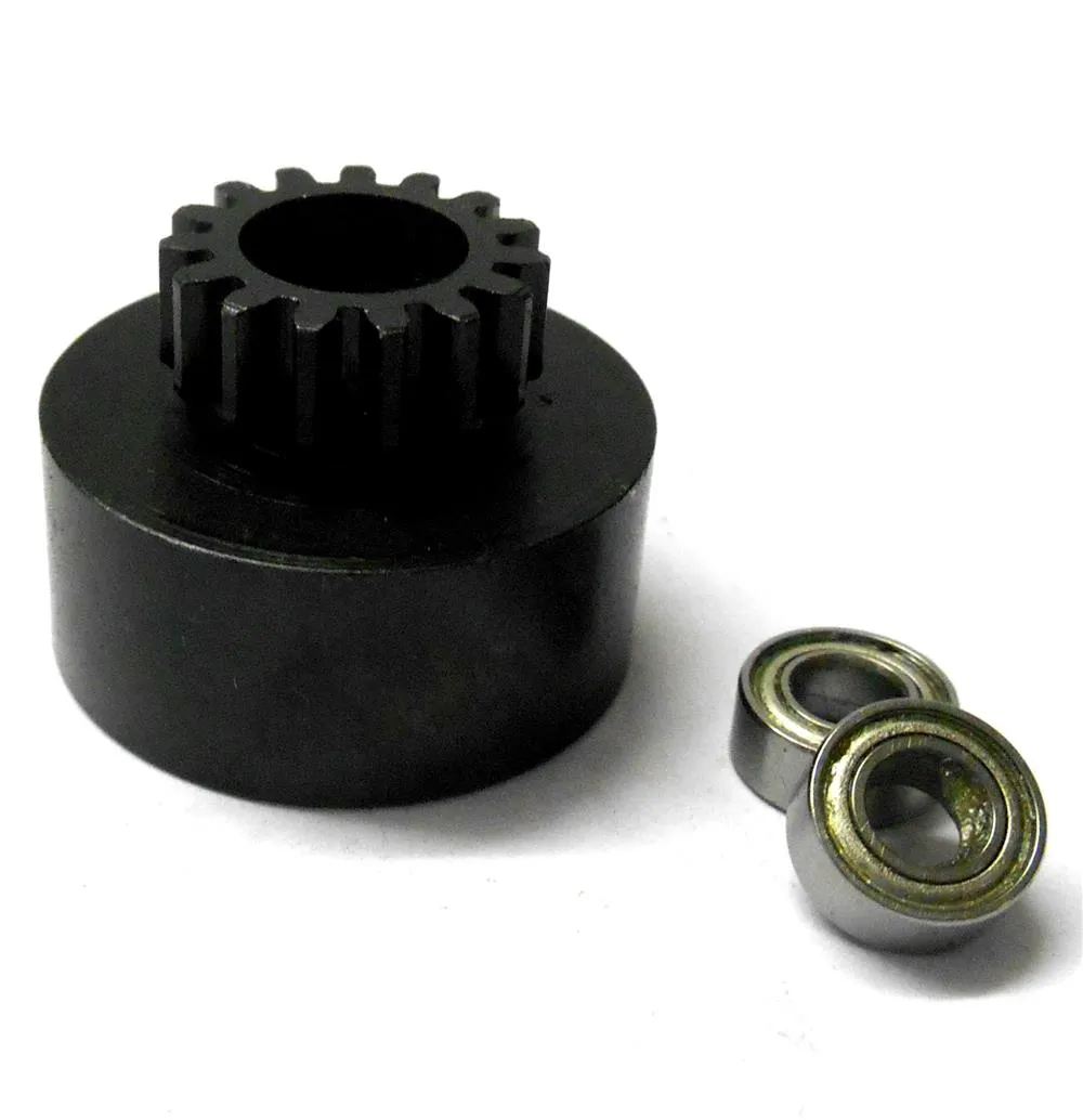 1/10 1/8 Scale .18   Engine Clutch Bell Housing 15 Tooth Teeth 15T   2 Bearings