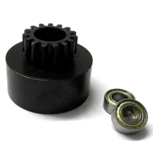 1/10 1/8 Scale .18   Engine Clutch Bell Housing 15 Tooth Teeth 15T   2 Bearings