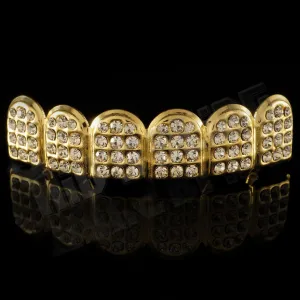 14k Iced CZ Gold Grillz