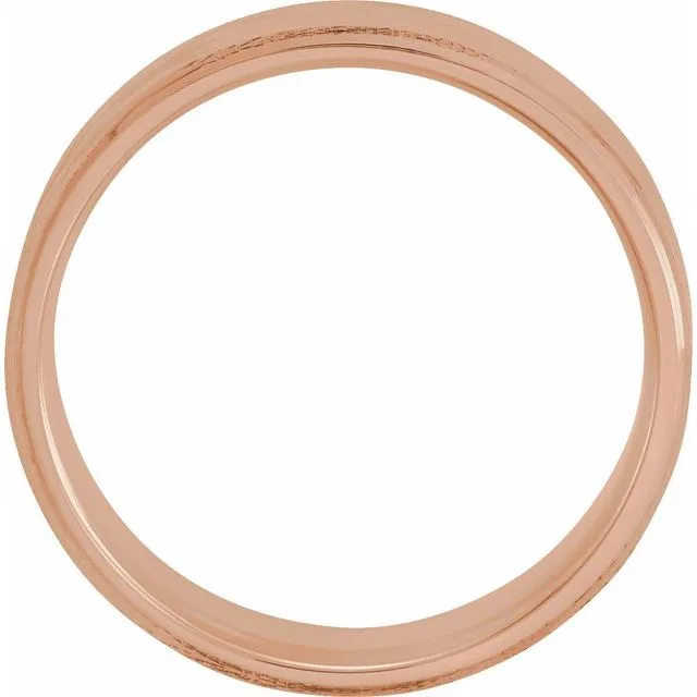 14K Rose 6 mm Design Band with Satin/Polished Finish