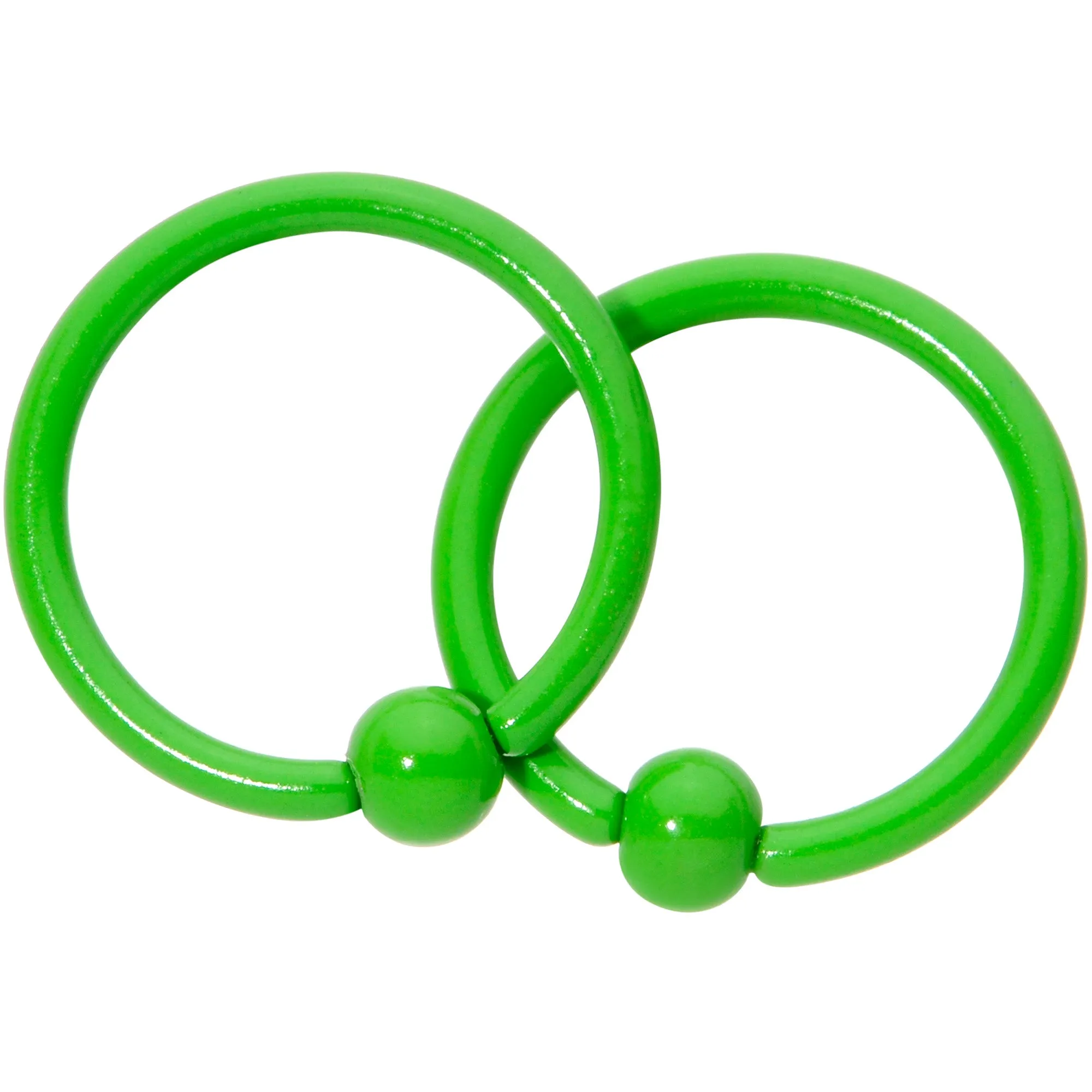 16 Gauge 3/8 Green Glow in the Dark BCR Captive Ring Set