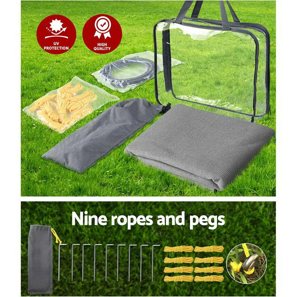 3.7M Caravan Privacy Screens 1.95M Roll Out Awning End Wall Side Sun Shade