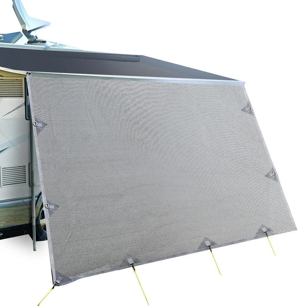 3.7M Caravan Privacy Screens 1.95M Roll Out Awning End Wall Side Sun Shade