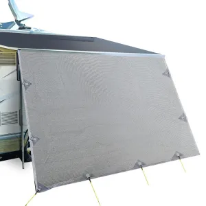 3.7M Caravan Privacy Screens 1.95M Roll Out Awning End Wall Side Sun Shade
