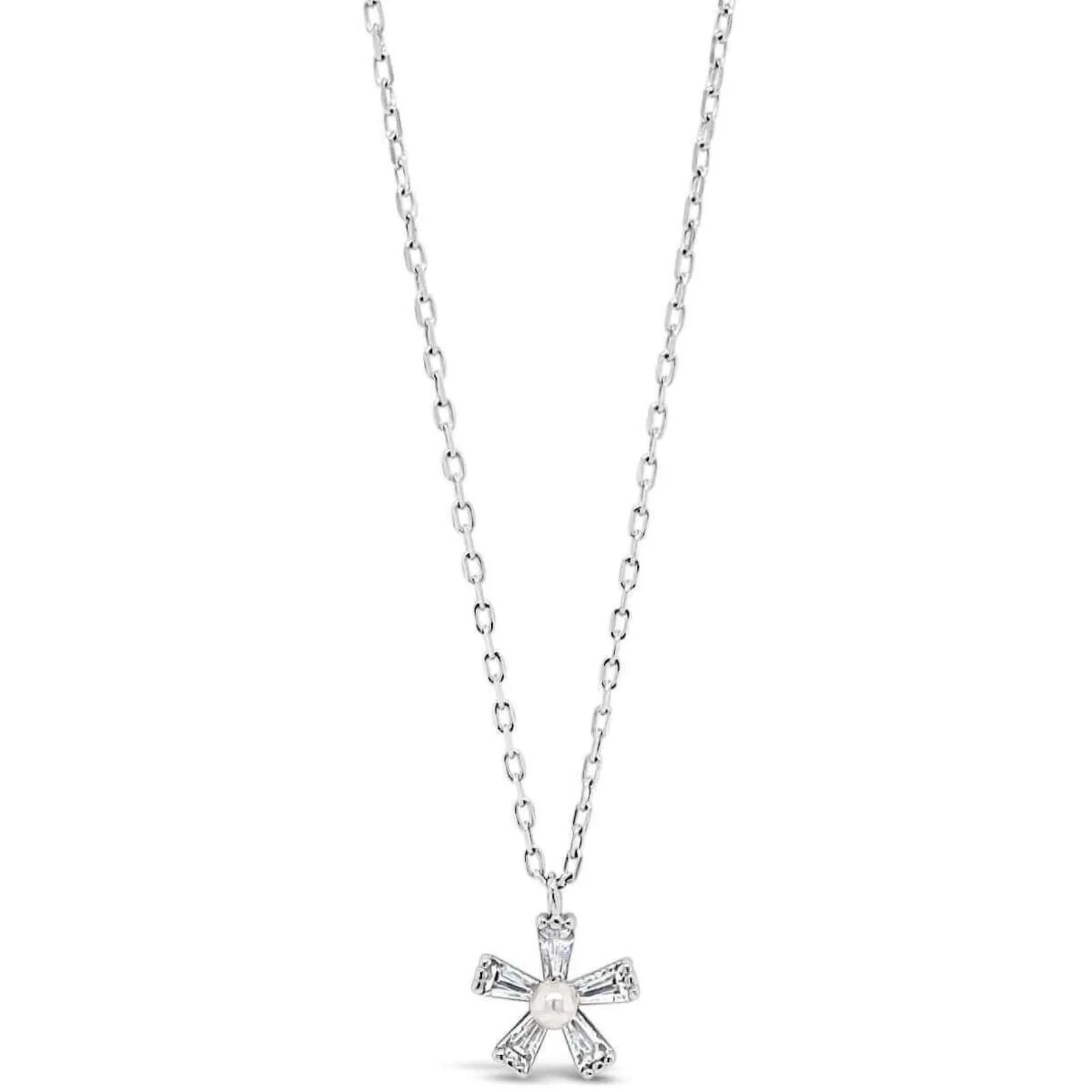 Absolute Kids Silver Flower Design with Pearl Centre Necklace