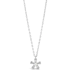 Absolute Kids Silver Flower Design with Pearl Centre Necklace