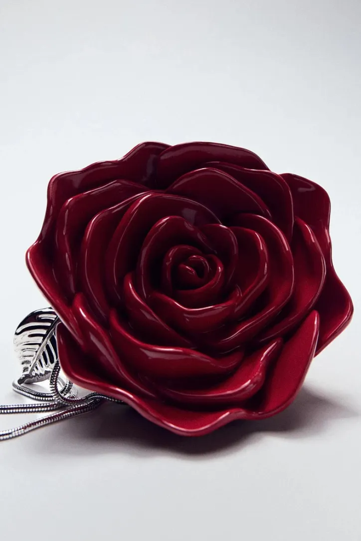Acrylic Rose Clutch- Red