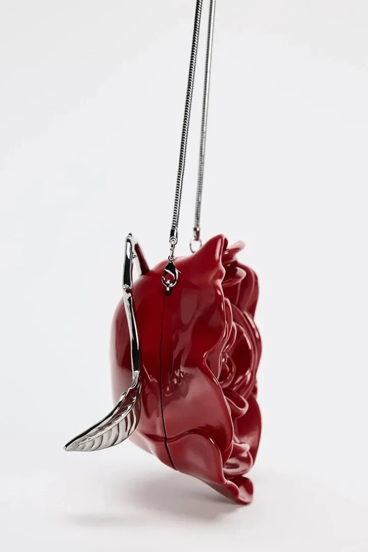 Acrylic Rose Clutch- Red