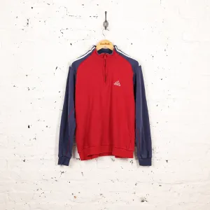 Adidas 90s 1/4 Zip Sweatshirt - Red - L