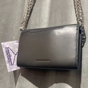 Aleander Wang Black LEather Wallet on a Chain with Silver Hardware