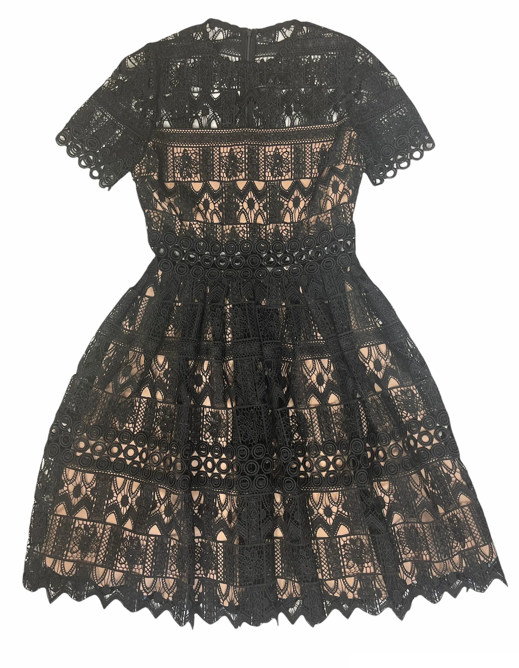 Alexis Black Lace Short Sleeve Lula Dress sz Small