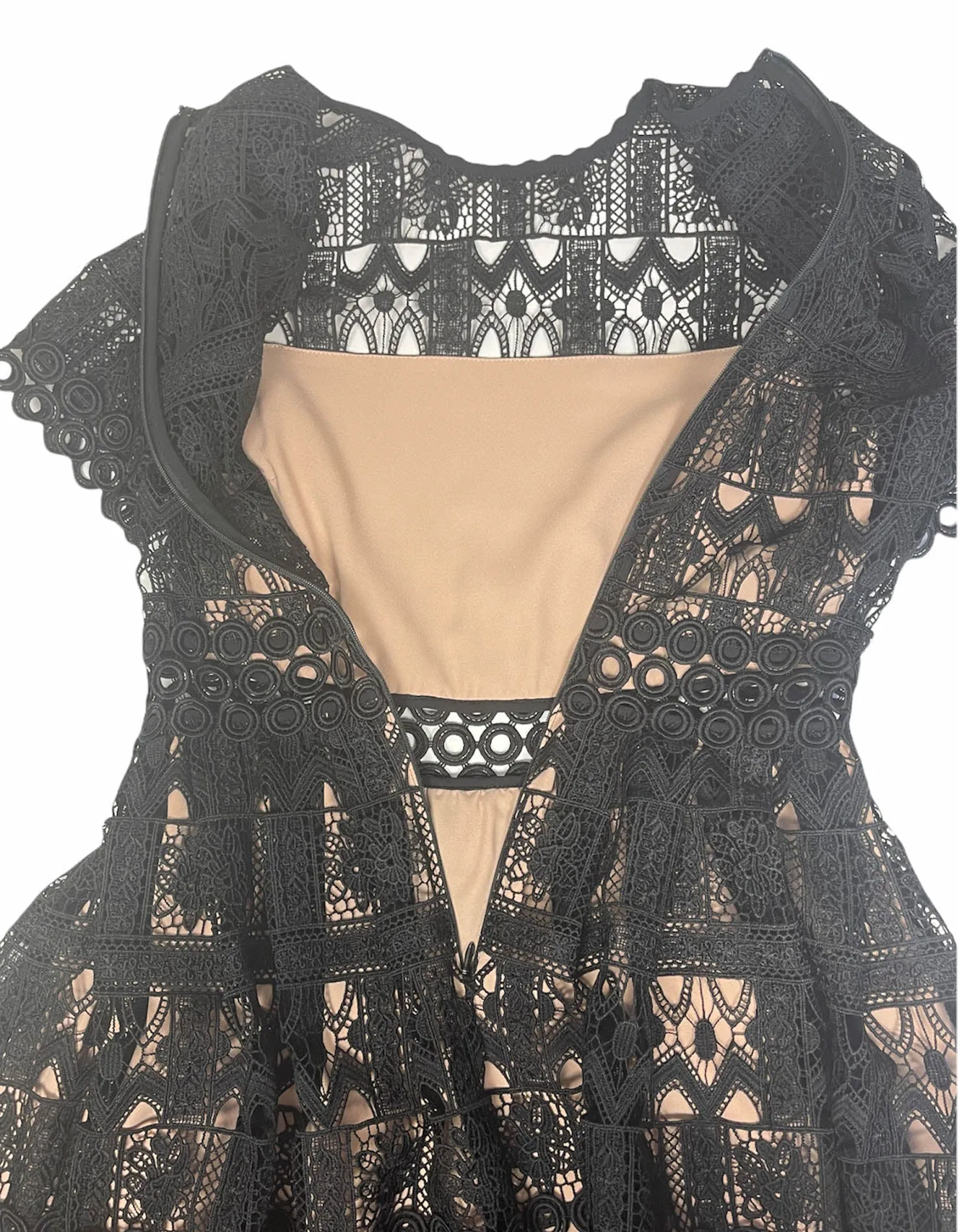 Alexis Black Lace Short Sleeve Lula Dress sz Small