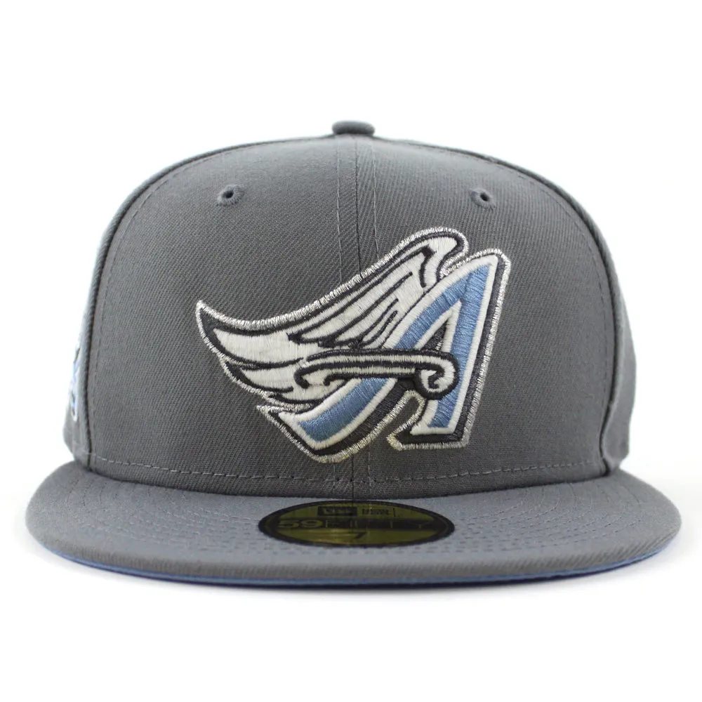 Anaheim Angels 50th Anniversary New Era 59Fifty Fitted Hat (GITD Storm Gray Sky Blue Under Brim)