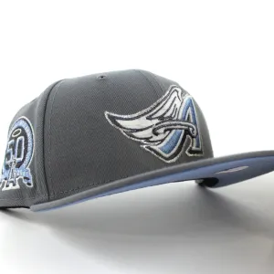 Anaheim Angels 50th Anniversary New Era 59Fifty Fitted Hat (GITD Storm Gray Sky Blue Under Brim)