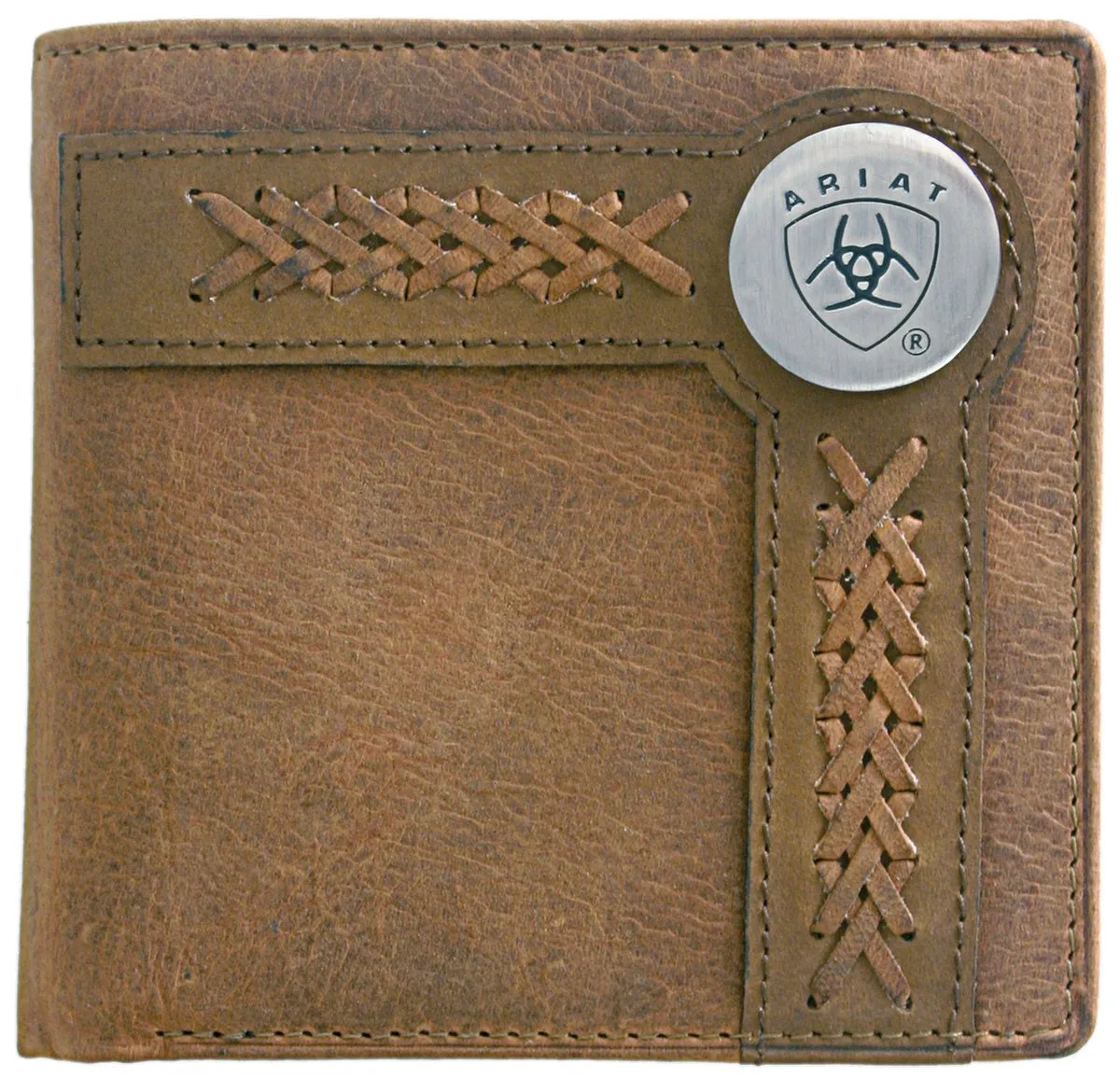 Ariat Bi-Fold Tan Accent Overlay Wallet WLT2102A