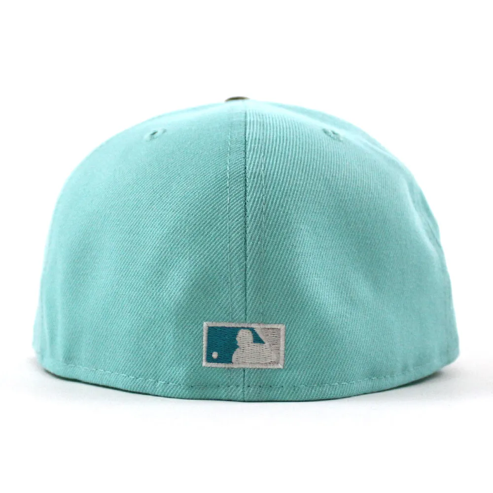 Arizona Diamondbacks 2001 WORLD CHAMPIONS 20TH ANNIVERSARY New Era 59Fifty Fitted Hat (Glow in the Dark Tint Pewter Dark Green Under Brim)