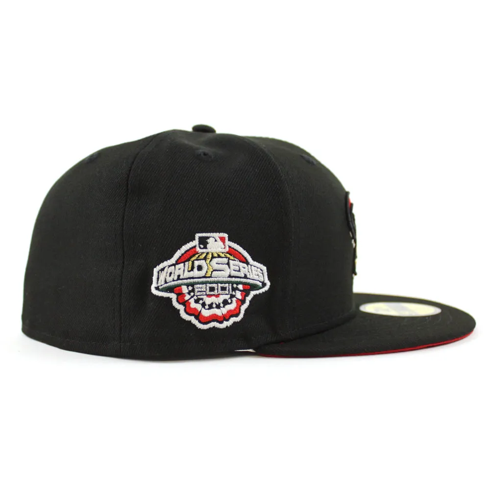 Arizona Diamondbacks 2001 World Series New Era 59Fifty Fitted Hat (Black Red Under Brim)