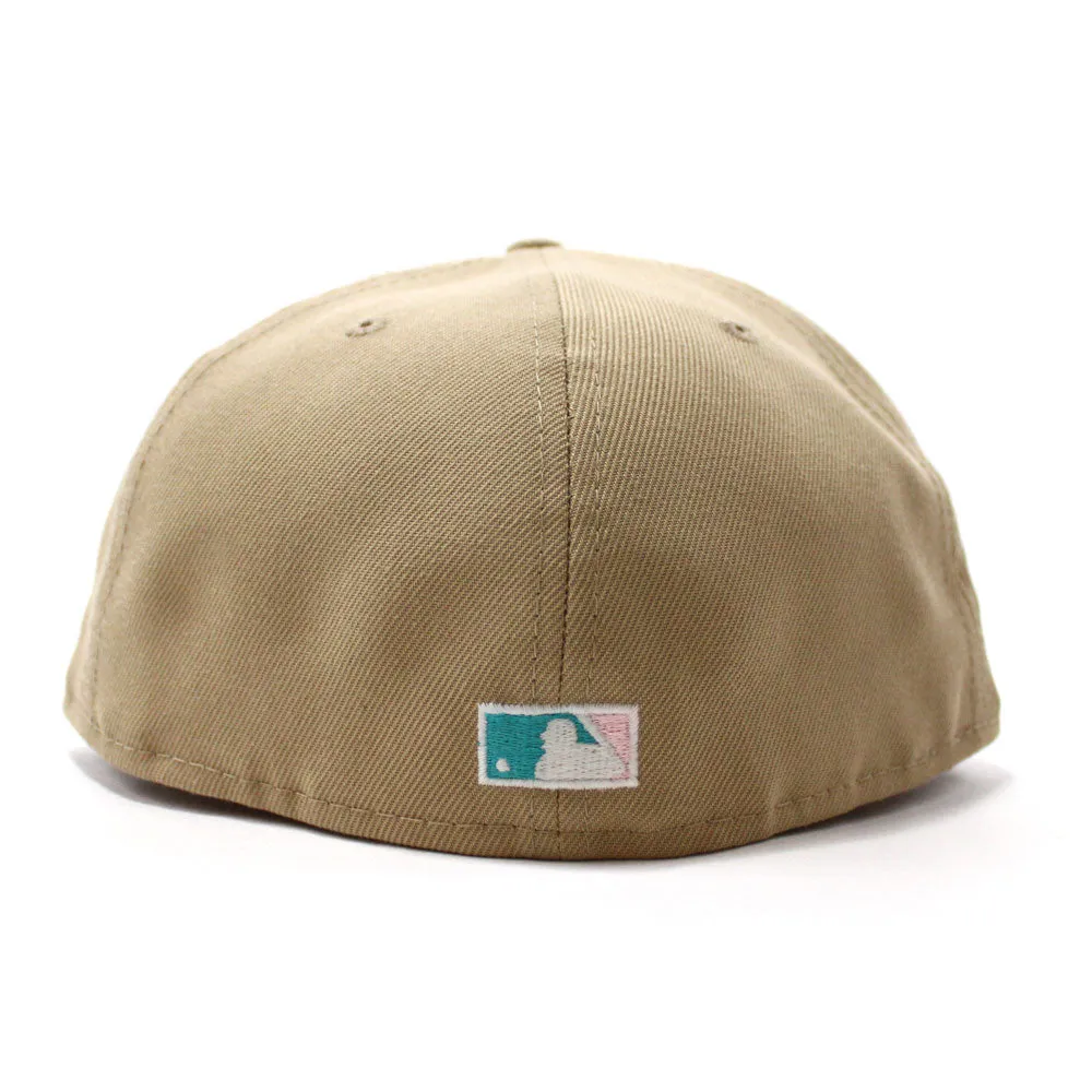 Arizona Diamondbacks 2001 World Series New Era 59Fifty Fitted Hat (GITD Camel Pink Under Brim)