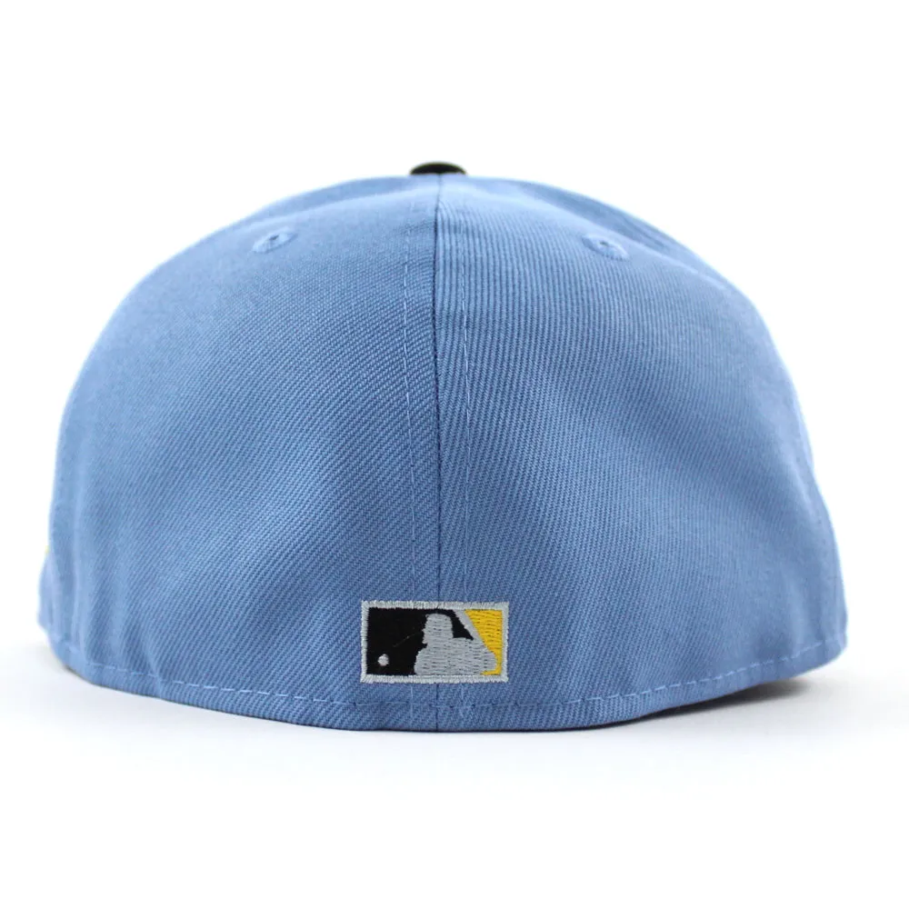 Atlanta Braves 40 ANNIVERSARY New Era 59Fifty Fitted Hat (Glow in the Dark Sky Blue Navy Gold Under Brim)