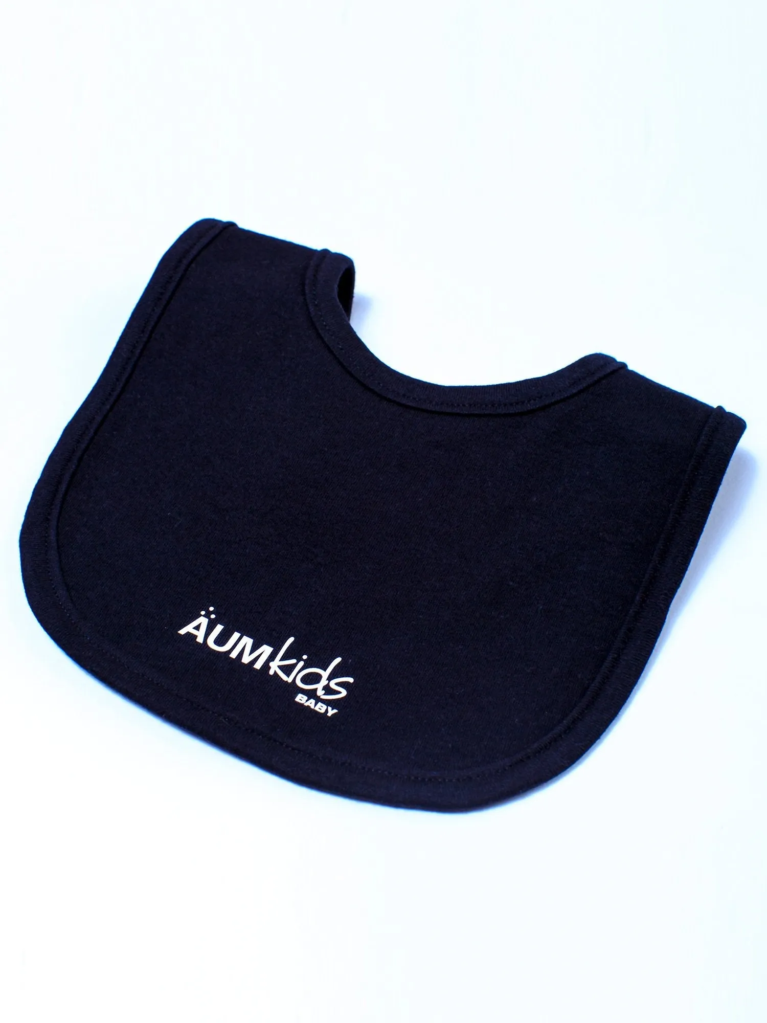 AUMkids HAPPY BABY SHORT SLEEVE ONESIE   BIB SET, BLACK