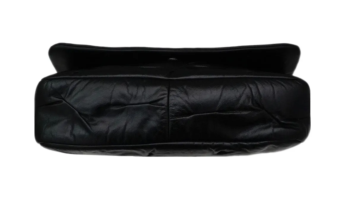 Authentic Chanel So Black Calfskin Jumbo