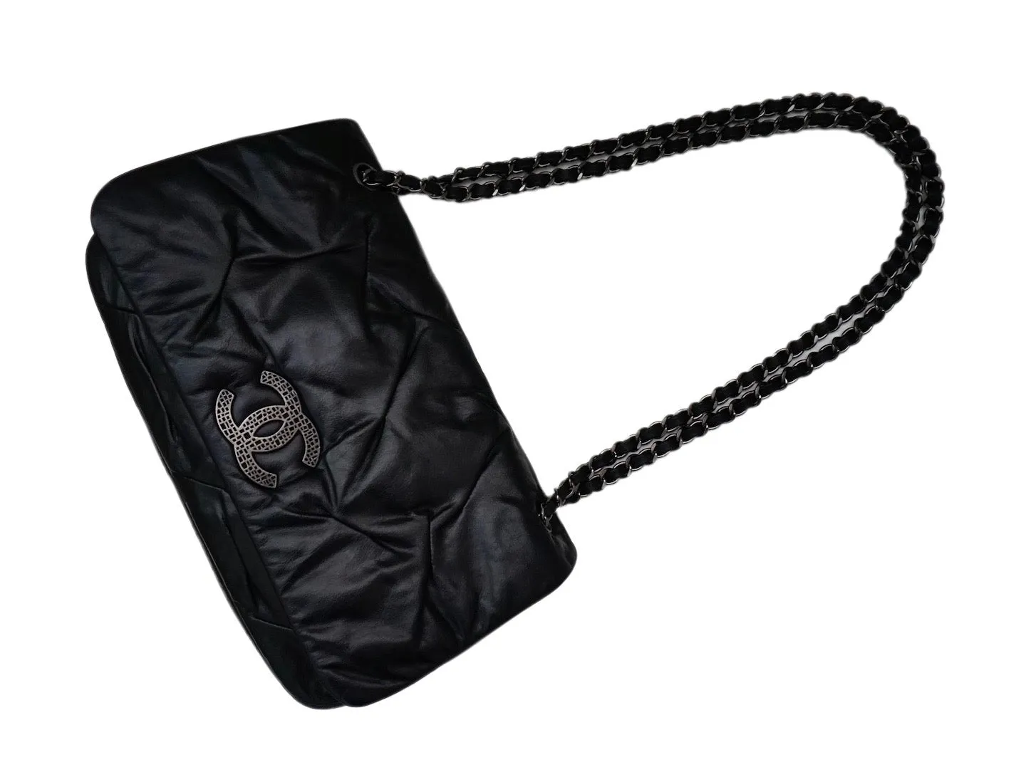 Authentic Chanel So Black Calfskin Jumbo
