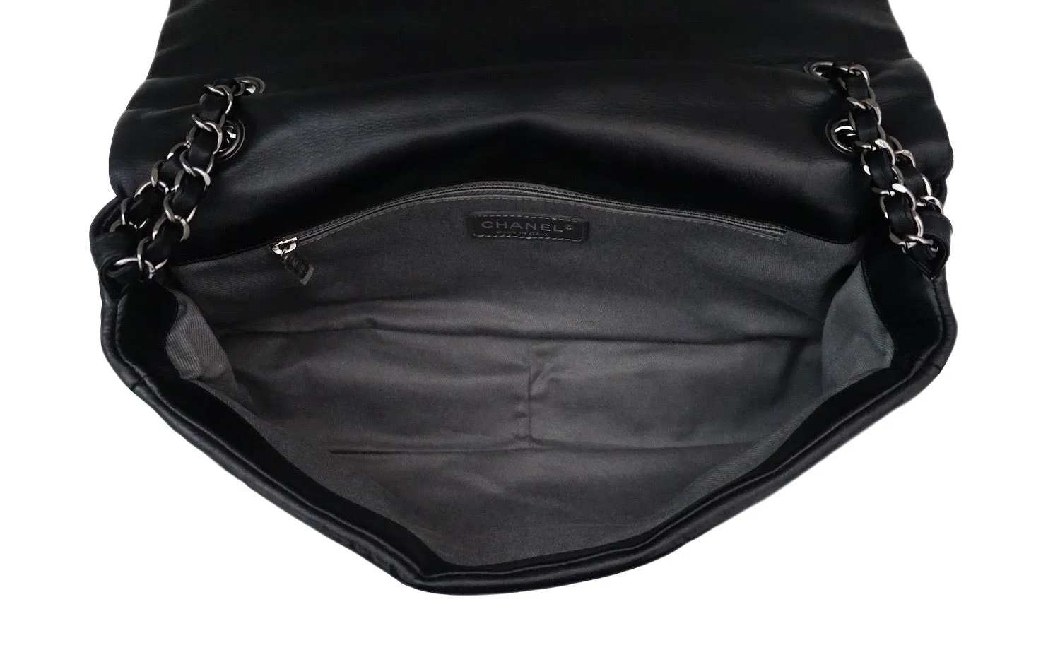 Authentic Chanel So Black Calfskin Jumbo