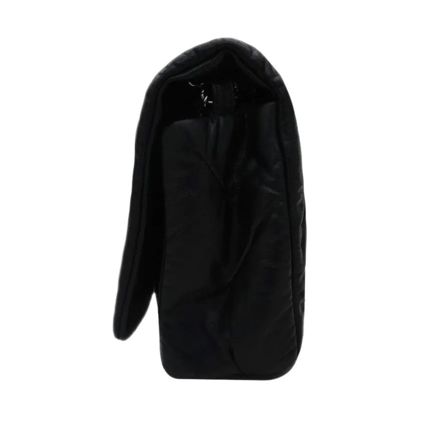 Authentic Chanel So Black Calfskin Jumbo