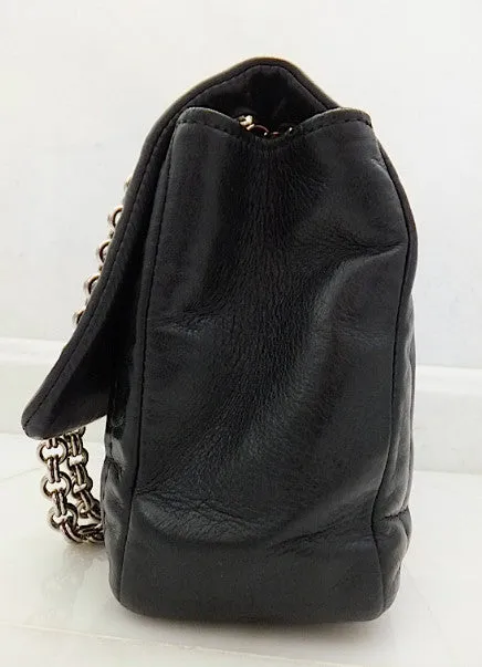 Authentic Chanel Vertical 10” 2.55 Silver Modern Chain Flap