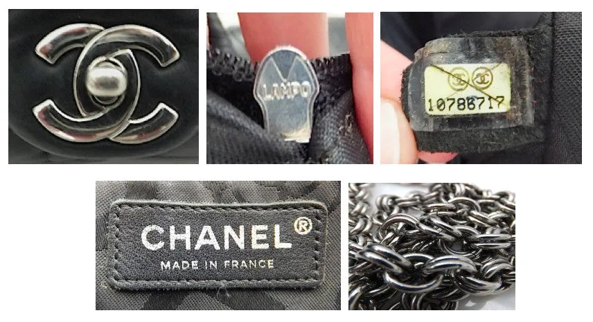 Authentic Chanel Vertical 10” 2.55 Silver Modern Chain Flap