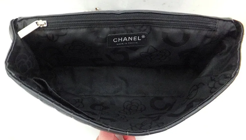 Authentic Chanel Vertical 10” 2.55 Silver Modern Chain Flap