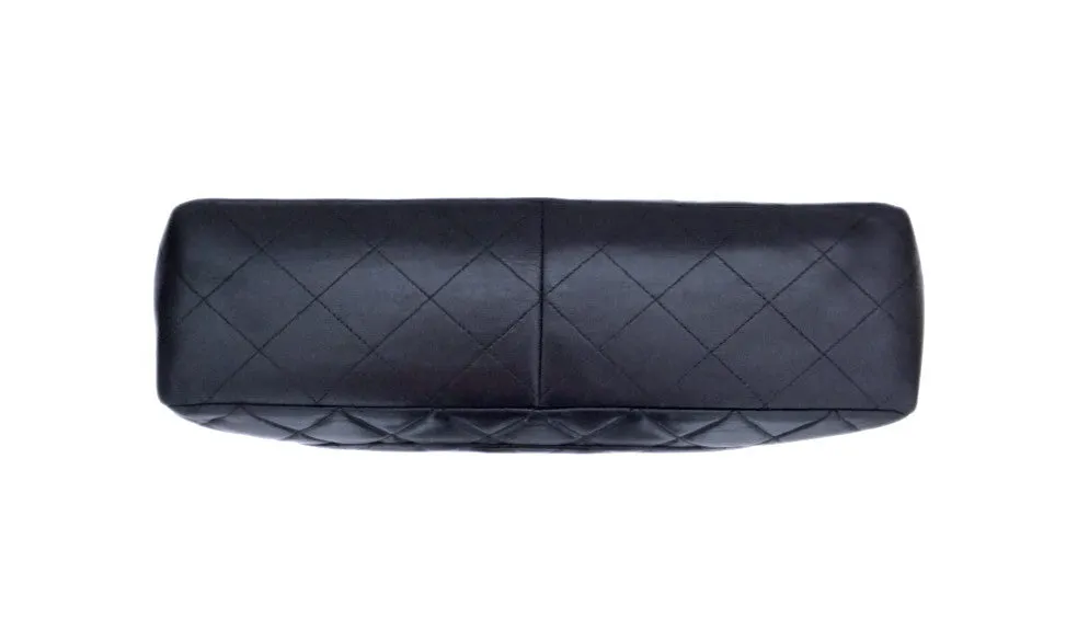 Authentic Chanel Vintage Black Lambskin Jumbo