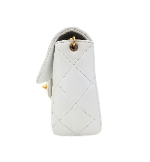 Authentic Chanel Vintage White Mini 2.55 Flapover