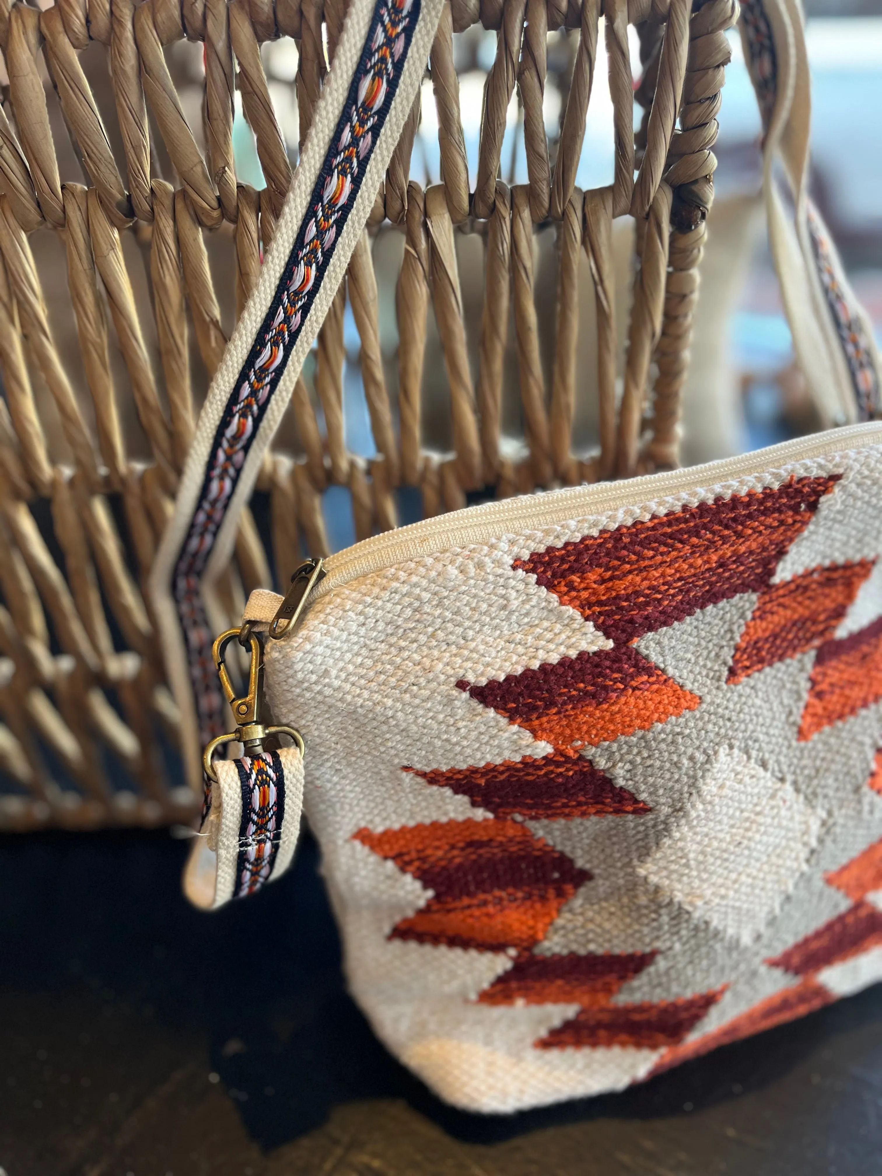 Aztec Mountain Shoulder Bag- Rust/Grey