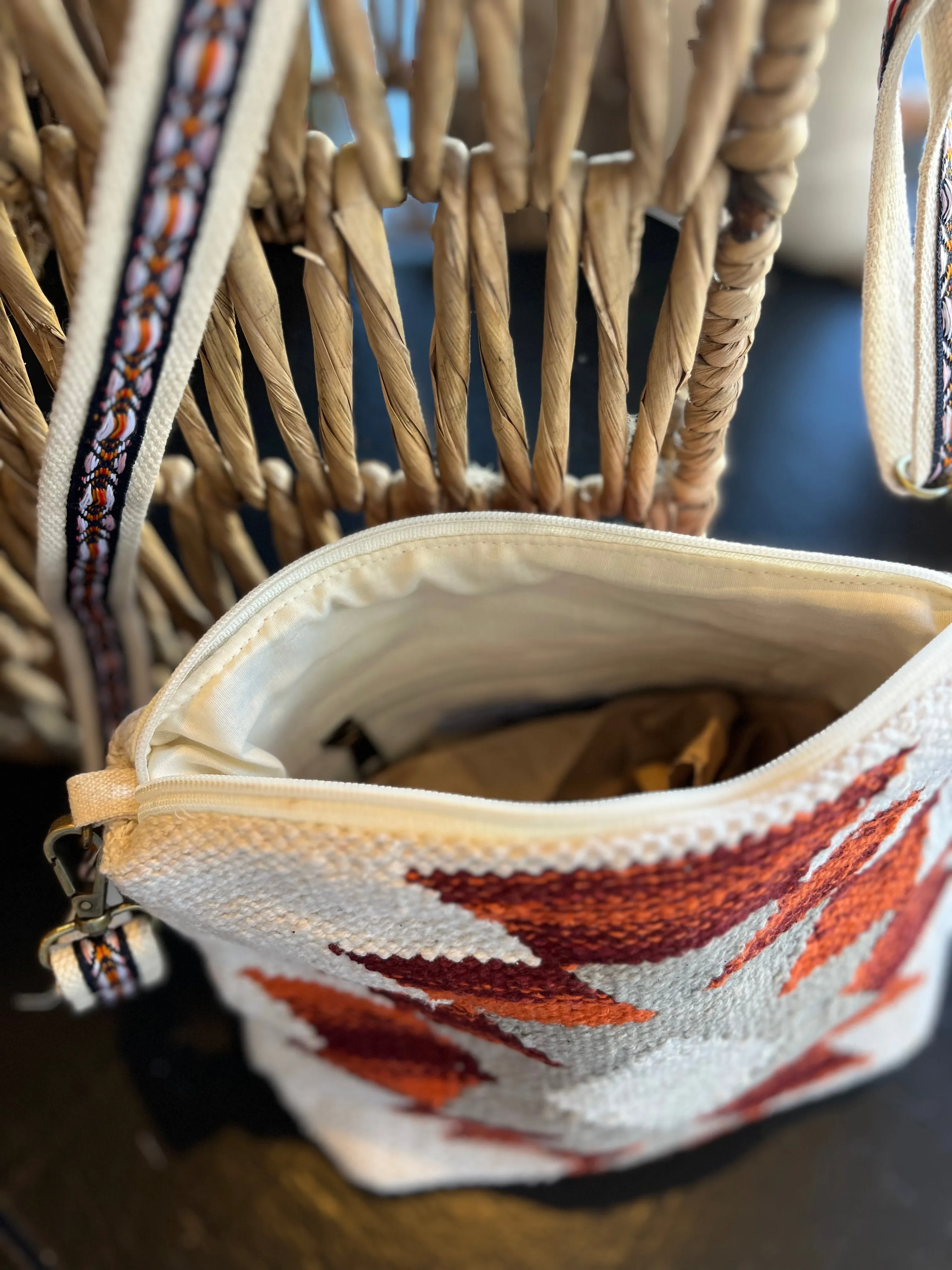 Aztec Mountain Shoulder Bag- Rust/Grey