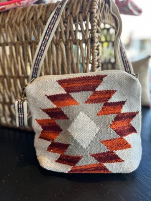 Aztec Mountain Shoulder Bag- Rust/Grey