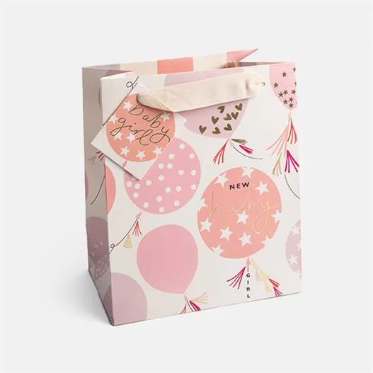 Baby Girl Balloons Medium Gift Bag