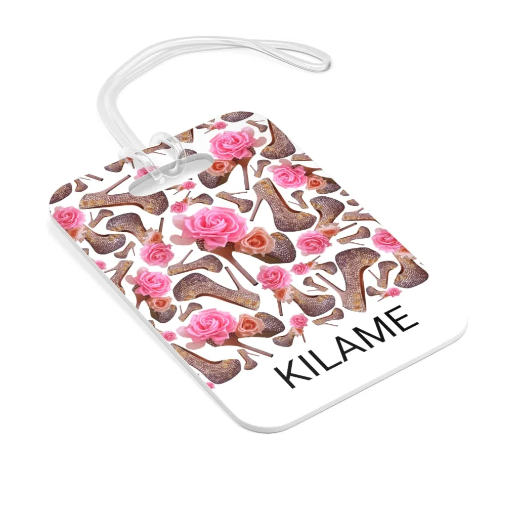 Bag Tag 'Rose pink flower'