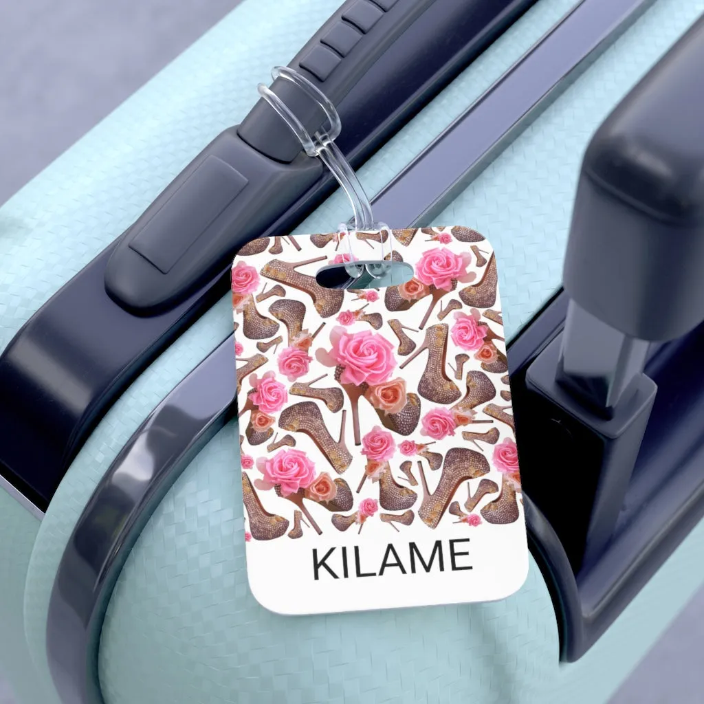 Bag Tag 'Rose pink flower'