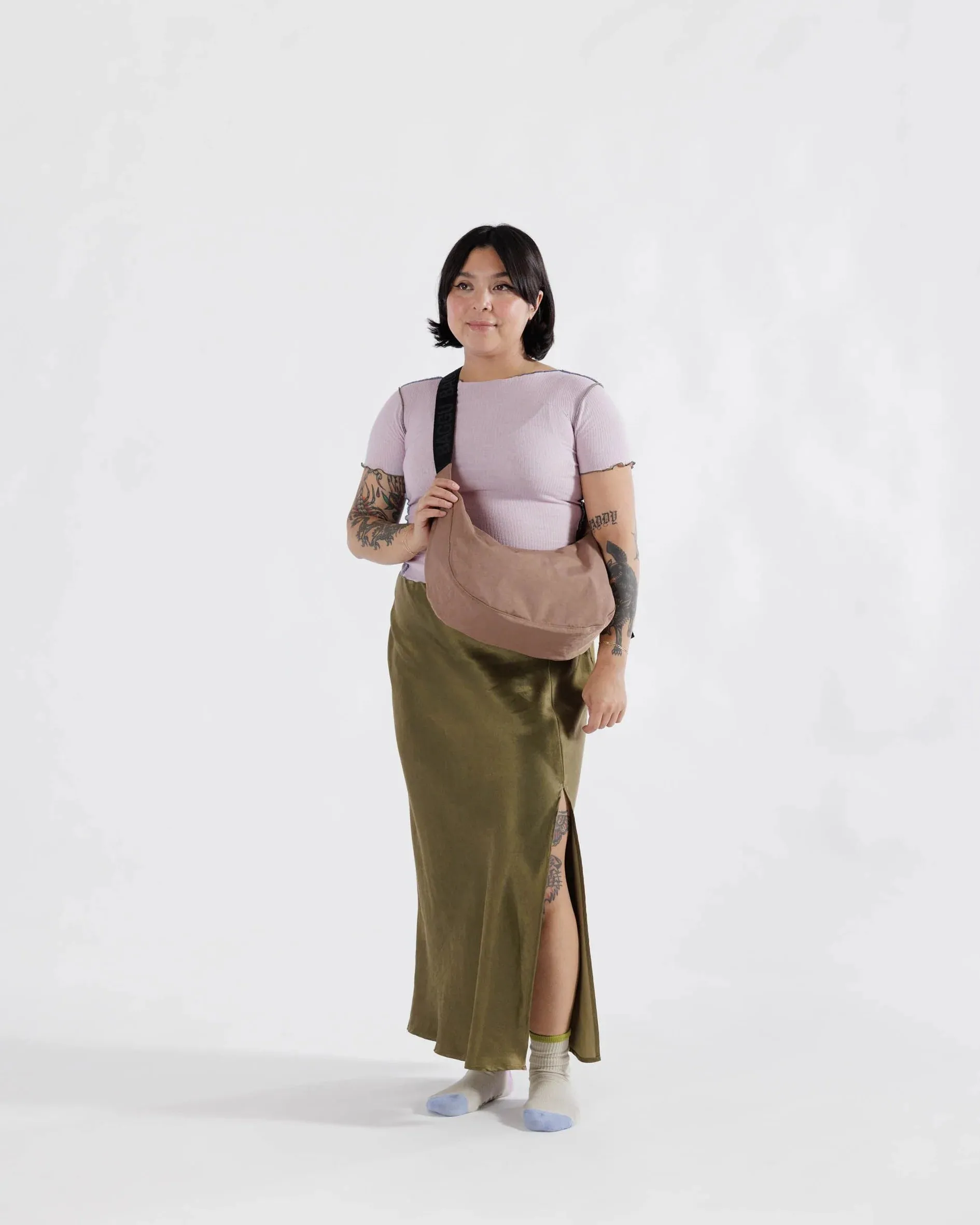 Baggu Medium Nylon Crescent Bag - Cocoa